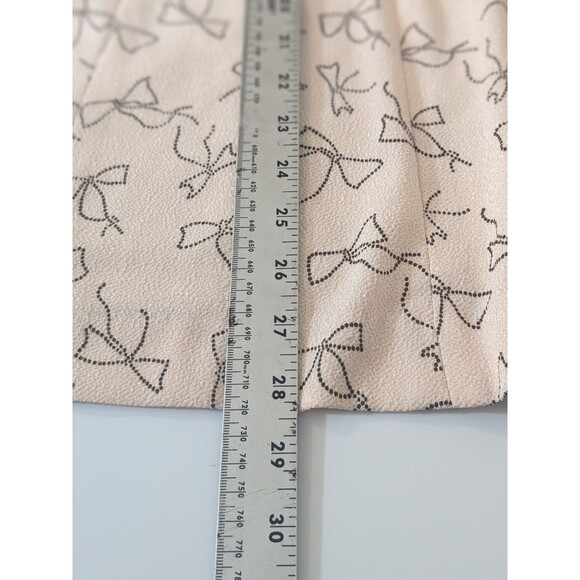 Coquette Sweet Blush Pink Bow Print Skirt Side Zipper (No Sz Tag) Approx Sz 6 - Picture 3 of 9